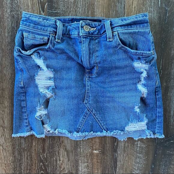 Hollister Dresses & Skirts - Hollister Distressed High-Rise Vintage Stretch Skirt Size 0